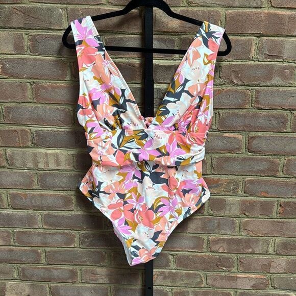 Kona Sol Multi Floral One Piece Swimsuit Size XL - Picture 4 of 8